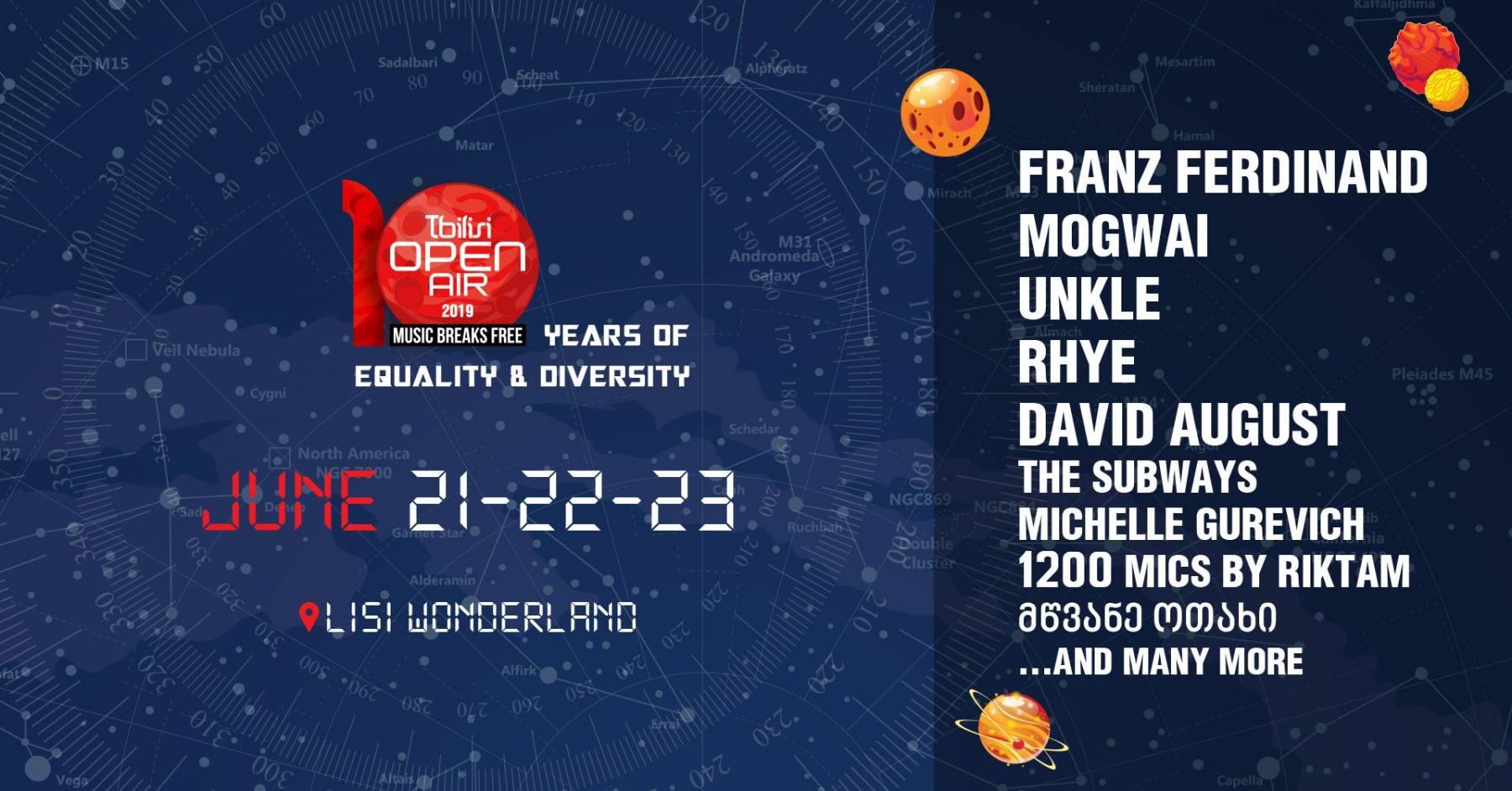 TBILISI OPEN AIR 2019 celebrates its 10th ANNIVERSARY with exciting LINEUP for 2019!