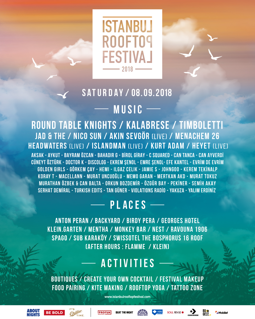 Istanbul Rooftop Festival 2018 complete lineup