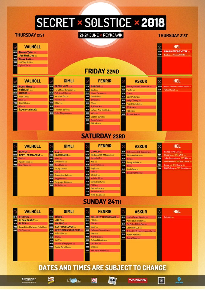 Secret Solstice 2018 Final Line Up