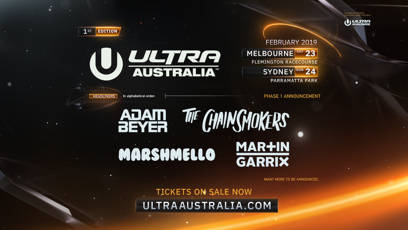 ULTRA Australia 2019 announces PHASE ONE lineup expansion! 