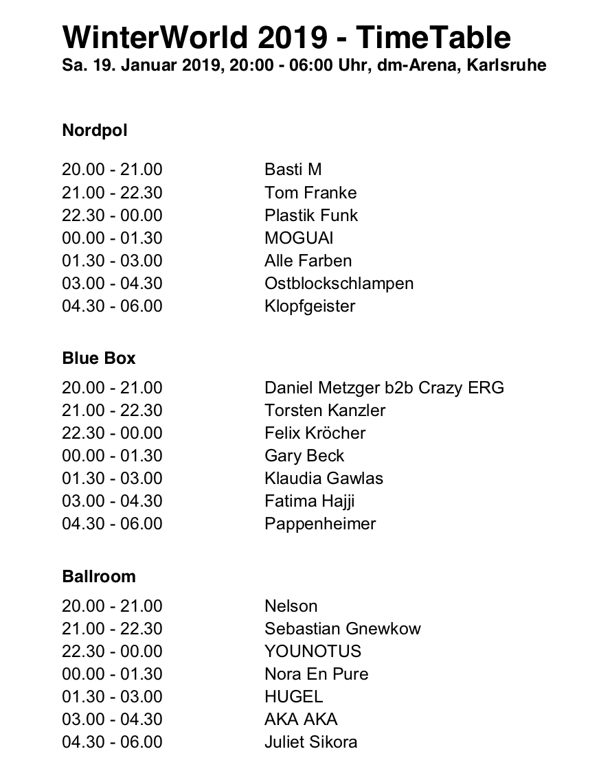  TimeTable released!